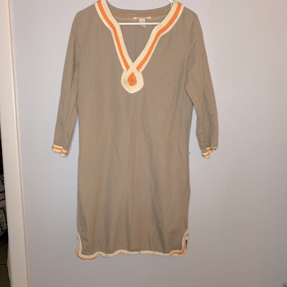 Lucky brand v-neck boho mini shirt dress
